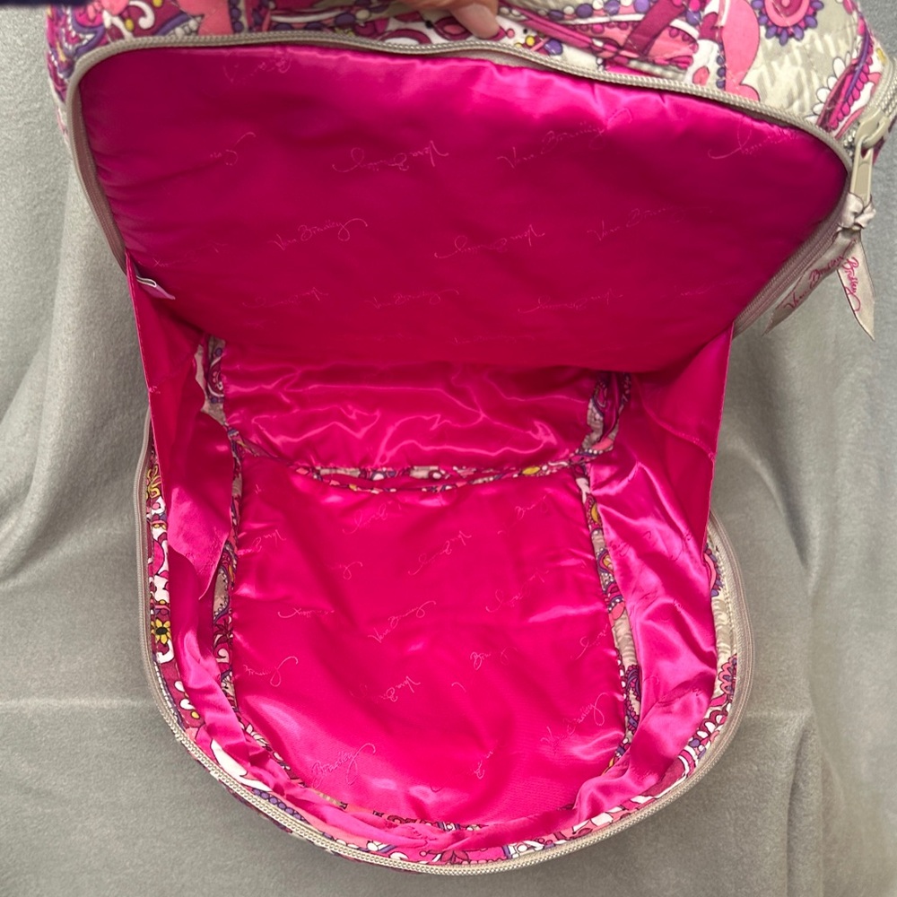 Vera Bradley Paisley Meets Plaid Large Campus Laptop Backpack Travel Bag - Picture 9 of 15